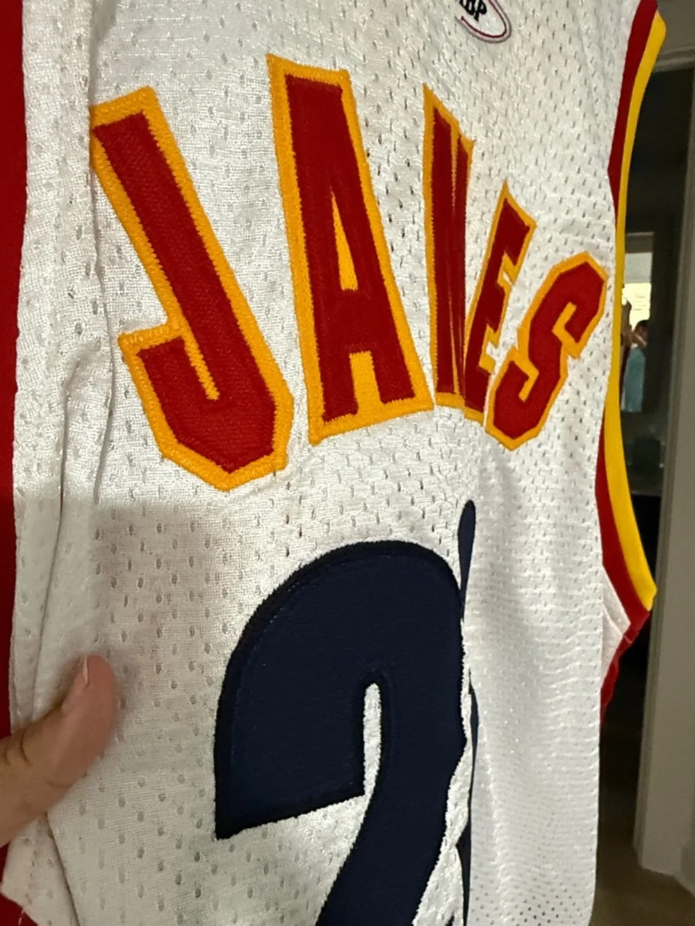 Cavaliers White/Red Basketball Jersey - Team Logo #23 - Picture 4 of 4